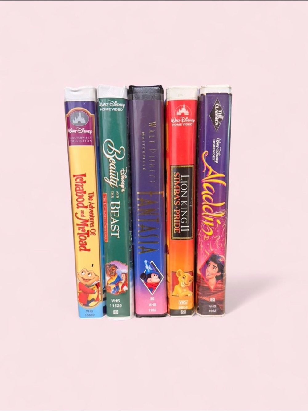 Disney VHS Bundle 5 Tape Collection Fantasia Lion King 2 Aladdin Beauty & Beast
